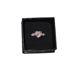 Elegant Moissanite Rose Gold and Silver Ring